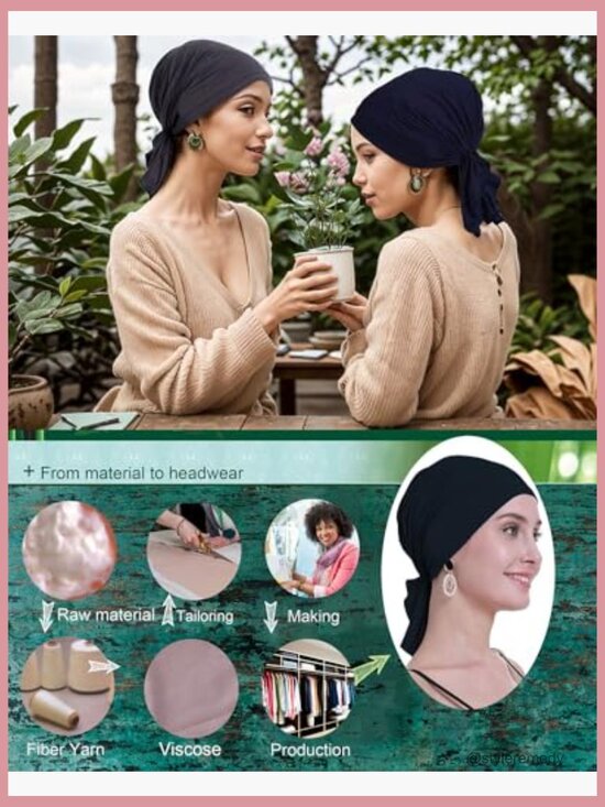 Chemo Headscarf Hair Loss Cancer Slip On Turban Beanie Breathable Lightweight main image 4